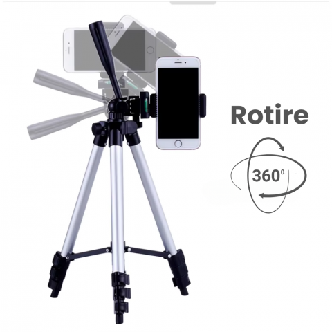 Trepied Foto Aluminiu Profesional HASEPE, cu Rotire 360 Grade si Inclinare 90 de Grade, Inaltime Ajustabila 35-102 cm, Nivela Inclusa, Usor de Utilizat pentru Camera, Telefon Mobil, Videoproiector, Ni [6]