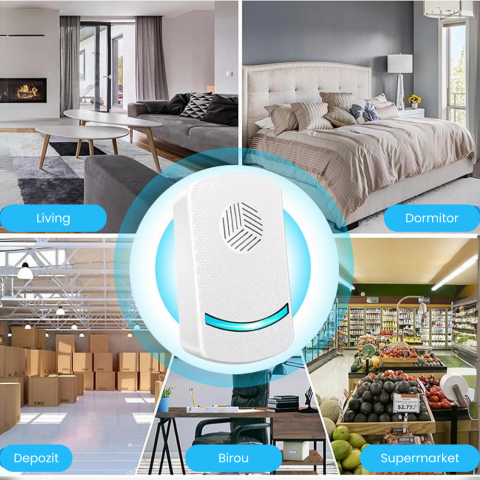 Aparat Impotriva Insectelor si Rozatoarelor HASEPE, Anti Gandaci si Tantari, Control Electronic 12-150Hz, Acoperire 160mp, Protectie 360°, Ecologic, Sigur Copii/Animale, Alb [3]