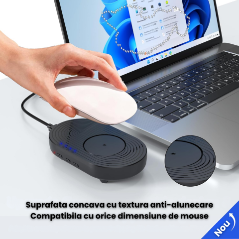 Mouse Jiggler HASEPE, Mecanic Cu Timer, Mouse Mover Fizic Fara Driver, Mouse Shaker Cu Miscare Aleatorie, Dispozitiv Ultra Silent Pentru PC Si Laptop, Anti Sleep, Alimentare USB Sau Adaptor, Compatibi [3]