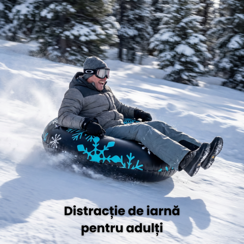 Sanie Gonflabila HASEPE Pentru Adulti 120 Cm, Sanie Gonflabila Cu Manere De Siguranta Intarite, Sezut Adanc Confortabil, Sanie Gonflabila Adulti Pentru Zapada, Material Rezistent La Frig, Utilizare Ia [1]