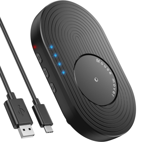 Periferice PC - Mouse Jiggler HASEPE, Mecanic Cu Timer, Mouse Mover Fizic Fara Driver, Mouse Shaker Cu Miscare Aleatorie, Dispozitiv Ultra Silent Pentru PC Si Laptop, Anti Sleep, Alimentare USB Sau Adaptor, Compatibi