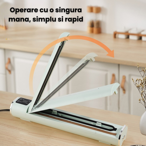Aparat de vidat si sigilat alimente HASEPE, 90W, pentru alimente, 4 functii vidare uscat/umed/sigilare/local, sigilare rapida si etansa, compatibil cu pungi de vidat [2]