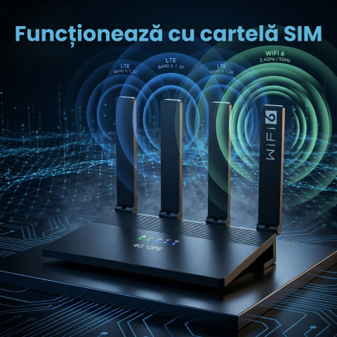 Router Wireless HASEPE 4G LTE WiFi 6, Router Wireless 4G CAT4 150Mbps Cu Slot SIM, Router Wireless Pentru Casa Si Birou, Router 4G Cu Antena Interna 2.4GHz, Router Wireless 4G Plug And Play, Router Wi [2]