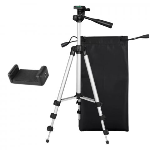 Trepiede - Trepied Foto Aluminiu Profesional HASEPE, cu Rotire 360 Grade si Inclinare 90 de Grade, Inaltime Ajustabila 35-102 cm, Nivela Inclusa, Usor de Utilizat pentru Camera, Telefon Mobil, Videoproiector, Ni