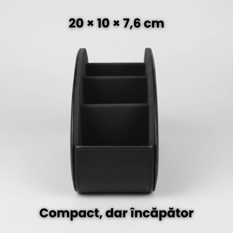 Suport Telecomenzi HASEPE Cu 5 Compartimente Din Piele Ecologica PU, Organizator Telecomenzi Pentru TV Si Media Player, Suport Telecomanda Pentru Ochelari, Telefon Sau Pixuri, Design Elegant Cu Textur [3]