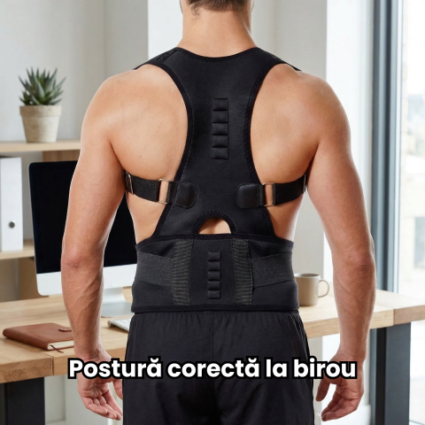 Corector Postura HASEPE® Reglabil Pentru Spate Si Aliniere Coloana, Centura Postura Ortopedica Pentru Umeri Si Spate, Centura Spate Pentru Suport Lombar Si Corectie Postura Zilnica, Marime S/M [3]
