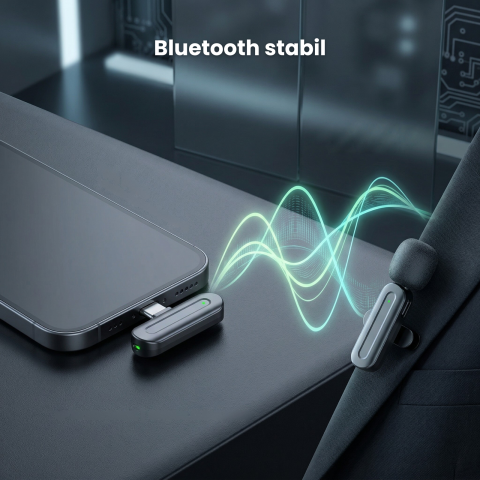 Microfon Lavaliera HASEPE Wireless 2.4G Auto Connect, Microfon Lavaliera Pentru Telefon, Streaming Live Si Interviuri, Microfon Wireless Lavaliera Cu Reducere Zgomot, Microfon Lavaliera Omnidirectiona [3]