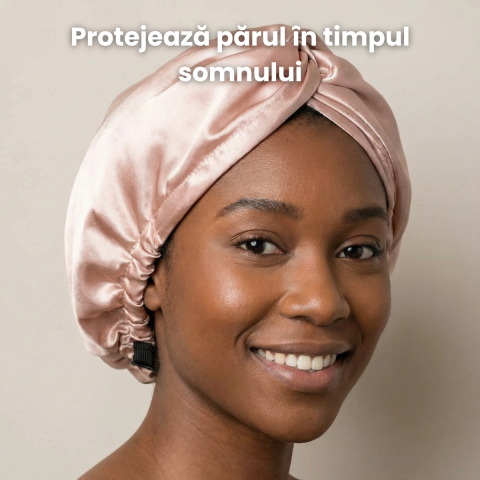 Boneta Somn HASEPE Satin Pentru Ingrijirea Parului, Boneta Par Marime Universala Cu Elastic Reglabil, Boneta Satin Pentru Par Scurt Si Mediu, Protectie Impotriva Frecarii, Potrivita Pentru Par Drept S [5]