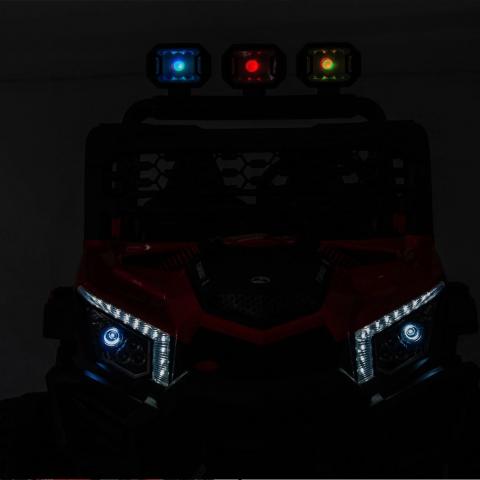 Masinuta Electrica Off Road 12V cu 3 Faruri HASEPE, Telecomanda pentru Parinti, Anvelope Mari – 4 Motoare, MP3/USB, 2-3 km/h [4]