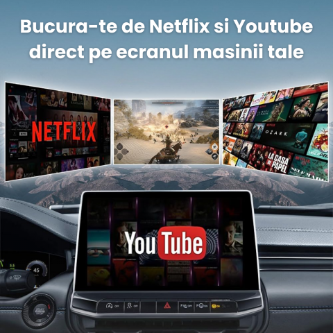 Adaptor Auto Wireless CarPlay si Android Auto HASEPE Ai Box, Adaptor Bluetooth Dual Wi-Fi 5G, HDMI, Android 11, Plug & Play, 4GB RAM, 32GB, CarPlay Wireless, Netflix/YouTube [1]