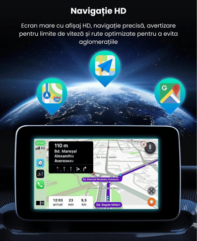 Adaptor Wireless 2 in 1 CarPlay si Android Auto HASEPE Slim, Adaptor Android Auto Wireless, Modulator Android Auto, Adaptor Wireless CarPlay Apple, Smart USB, Negru [5]