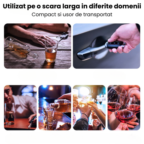 Etilotest Non-Contact HASEPE, Alcool Tester Portabil Digital, Testare Rapida Multipla, Autonomie 7 Zile, Display LCD Iluminat, Incarcare USB-C, Verde Compact [5]