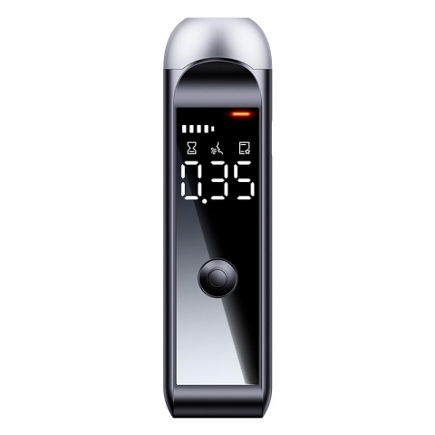 Testere alcoolemie - Etilotest Non-Contact HASEPE, Alcool Tester Portabil Digital, Analiza Rapida, Autonomie 7 Zile, Display LCD Iluminat, Incarcare USB-C, Testare Multipla, Negru
