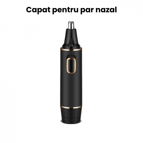 Aparat de tuns HASEPE, reincarcabil, 3 capete pentru tuns parul din nas si urechi, din zona sprancenelor sau parul corporal, Negru [1]