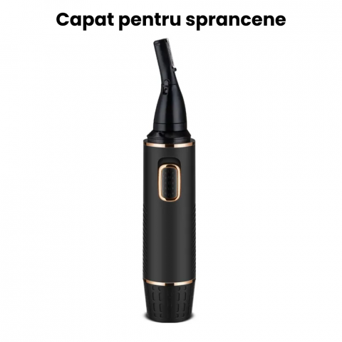 Aparat de tuns HASEPE, reincarcabil, 3 capete pentru tuns parul din nas si urechi, din zona sprancenelor sau parul corporal, Negru [3]