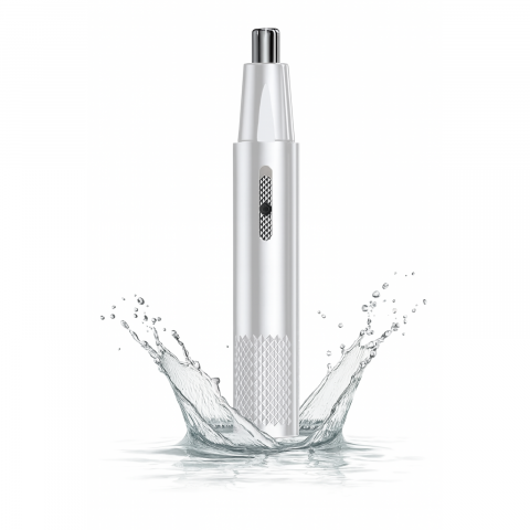 Aparate de tuns - Aparat Tuns Par Nas si Urechi HASEPE, Trimmer Facial Electric USB, Lame Otel Inoxidabil, Cap Rotativ, Design Compact 15x1cm, Curatare Usoara, Alb