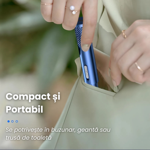 Aparat Tuns Par Nas si Urechi HASEPE, Trimmer Facial Electric USB, Lame Otel Inoxidabil, Cap Rotativ, Design Compact 15x1cm, Curatare Usoara, Albastru [3]