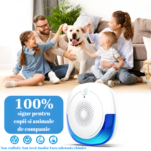 Aparat Impotriva Rozatoarelor si Insectelor HASEPE, Control Electronic cu Ultrasunete 12-150Hz, Anti Gandaci si Tantari, Acoperire 160mp, Protectie 360°, Fara Chimicale, Alb [1]