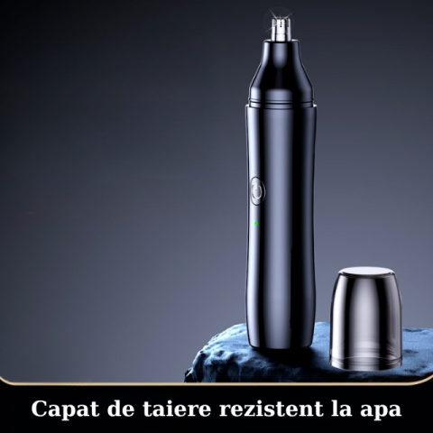 Aparat Tuns Par Nas si Urechi HASEPE, Trimmer Facial Electric USB, Motor 6500 RPM, Lame Inox, Cap Rotativ, Rezistent la Apa, Design 13.5x2.5cm, Negru [1]
