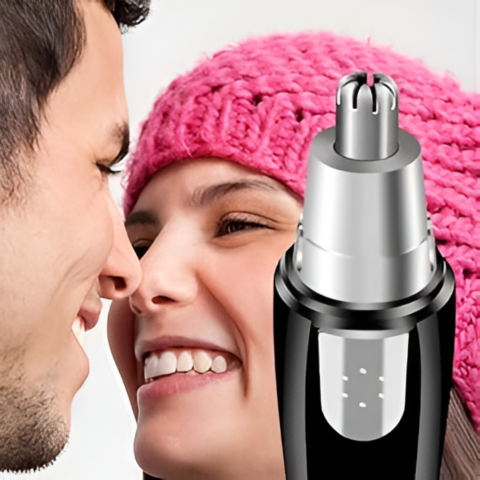 Aparat Tuns Par Nas si Urechi HASEPE, Trimmer Facial Electric, Sistem Taiere Dublu, Motor 6500 RPM, Lame Inox, Cap Rotativ Lavabil, Compact 12.5x2cm, Negru/Gri [7]