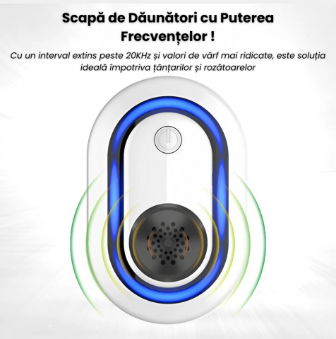 Aparat Repelent Ultrasunete HASEPE, Anti Rozatoare, Anti Gandaci, Anti Tantari si Insecte, Protectie 360°, Dual LED, Nivele Reglabile, Fara Chimicale, Sigur Familie, Alb [6]