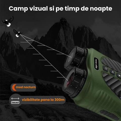 Binoclu de Noapte HASEPE, Night Vision cu Infrarosu, Zoom 8x, Ecran LCD 3", Rezolutie 40MP Foto si Video 2.5K, Vedere Clara 300m, Baterie Reincarcabila, Ideal Vanatoare, Camping, Verde [3]