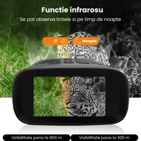 Binoclu de Noapte HASEPE, Night Vision cu Infrarosu, Zoom 8x, Ecran LCD 3", Rezolutie 40MP Foto si Video 2.5K, Vedere Clara 300m, Baterie Reincarcabila, Ideal Vanatoare, Camping, Verde [4]