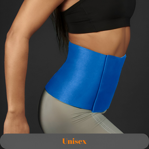 Centura Lombara si pentru Slabit HASEPE, Neopren Termic, Marime Ajustabila Velcro, Suport Spate si Abdomen, Fitness, Postnatal, Eliminare Apa si Grasime, 100x20 cm, Albastru [4]