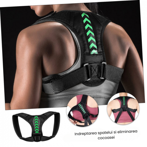 Corector Postura Inteligent HASEPE, Centura Spate Reglabila pentru Indreptarea Coloanei, Umerilor si Claviculei, Ham Ergonomic, Material Respirabil, Marime M, Barbati/Femei [3]