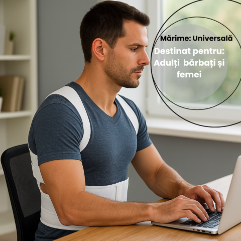 Corector postura HASEPE, centura REGLABILA pentru spate si corectie postura, sustine CIFoZA, LORDOZA, SCOLIOZA si HERNIE de DISC, ajuta la aliniere COLOANA si UMERI, centura LOMBARA ortopedica UNISEX  [2]