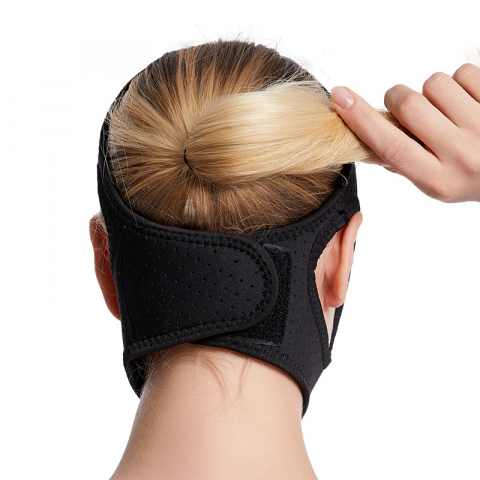 Curea Anti Sforait HASEPE, Suport Maxilar pentru Barba si Barbie, Reglabila, Material Moale si Respirabil, Marime Universala, Negru [1]