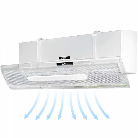 Accesorii climatizare - Deflector Aer Conditionat HASEPE, Reglabil 53–95 cm, Transparent, Protectie impotriva Curentului de Aer, Montaj Fara Gaurire, Universal