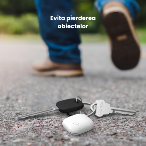 Dispozitiv anti-pierdere HASEPE, Smart Tag cu alarma, compatibil cu iOs Find My, cu localizare in timp real, pentru copii, animale, adulti, GPS, ABS, prin Bluetooth, pentru chei, bagaje, Alb [4]