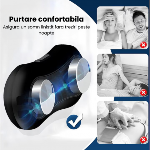 Dispozitiv Inteligent Anti-Sforait Portabil HASEPE, Tehnologie EMS cu Incarcare USB, Detecteaza si Regleaza Automat Sforaitul pentru Somn Confortabil si Odihnitor [2]