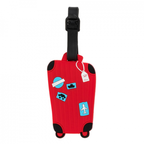 Accesorii articole de voiaj - Eticheta Bagaje HASEPE, Model Avion si Masina, 5.5x14 cm, Rosu, Eticheta Valiza Personalizata, Accesoriu de Calatorie pentru Identificare Rapida, Durabila si Versatila