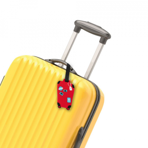 Eticheta Bagaje HASEPE, Model Avion si Masina, 5.5x14 cm, Rosu, Eticheta Valiza Personalizata, Accesoriu de Calatorie pentru Identificare Rapida, Durabila si Versatila [2]