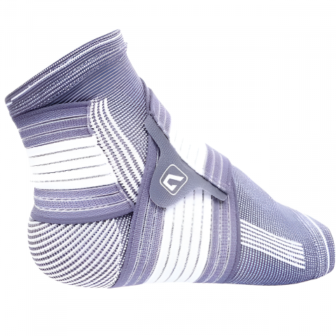Suporturi ortopedice si orteze - Glezniera Elastica HASEPE, Bandaj Tip Soseta cu Banda Reglabila Velcro, Compresie si Suport Glezna, Marime Universala, Unisex, Gri/Alb