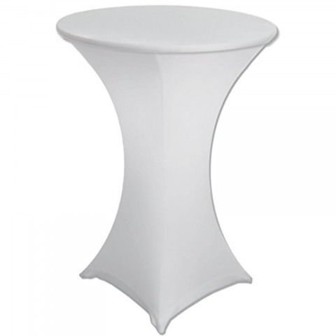 Fete de masa - Husa Masa Cocktail HASEPE, Fata de Masa Elastica, Husa Masa Evenimente, Protectie si Decor Elegant, Diametru 75-85 cm, Inaltime 110-120 cm, Alb