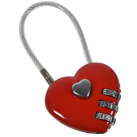 Lacat cu cifru HASEPE, 3 cifre cu combinatie de cod pentru troler, genti, valiza, rucsac, cutii de biijuterii, metalic, rosu [0]