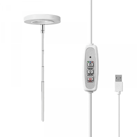 Proiectoare si lampi de lucru - Lampă Creștere Plante Indoor HASEPE, Spectrum Complet, Timer Automat 4/8/12h, Intensitate Reglabilă, Înălțime Ajustabilă, Alimentare USB, LED Alb Neutru