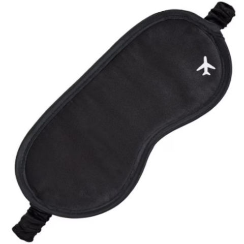 Accesorii articole de voiaj - Masca pentru Somn HASEPE, Model Avion 3D, Interior Catifelat, Banda Reglabila, Material Antialergic, 20x9 cm, Negru, Masca de Ochi Dormit, Blocare Lumina Totala, Relaxare, Calatorii si Zboruri