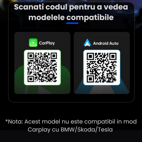 Modulator CarPlay Wireless si Android Auto Wireless HASEPE, Adaptor Auto 2 in 1, USB-C si USB normal, Plug & Play, Reconectare Automata, Compatibil iPhone si Android, Consum Redus, Gri [5]
