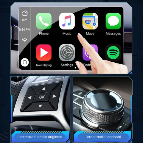 Modulator CarPlay Wireless si Android Auto Wireless HASEPE2, Adaptor Auto Multifunctional, USB Plug & Play, Reconectare Automata, Compatibil iPhone si Android, Design Compact, Negru [1]