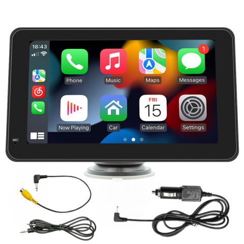 Accesorii electronice auto - Navigatie Auto HASEPE cu Display 7 inch, CarPlay Wireless, Android Auto Wireless, Bluetooth, MirrorLink, Tableta Masina Touchscreen, Compatibil Universal, Negru
