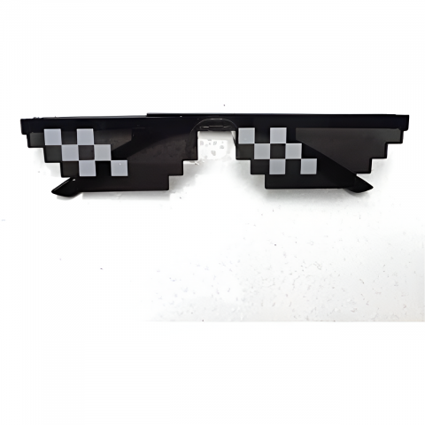 Ochelari Petrecere Thug Life Deal With It Home Sweet Paradise®, Model Pixeli Meme, Accesorii Amuzante, Costume Party, Cosplay, Halloween, Revelion, Protectie UV400, Negru [1]