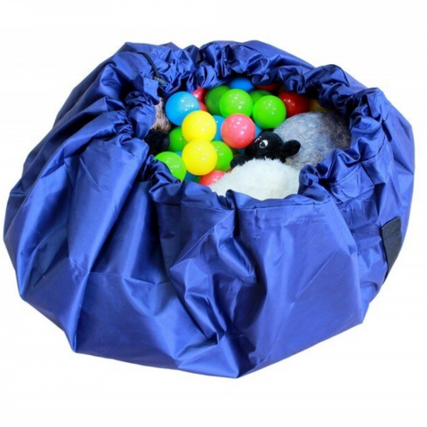 Organizator jucarii HASEPE, snur retractabil pentru inchidere, diametru 150 cm, albastru [1]