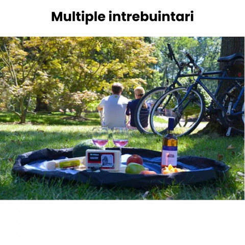 Organizator jucarii HASEPE, snur retractabil pentru inchidere, diametru 150 cm, albastru [5]