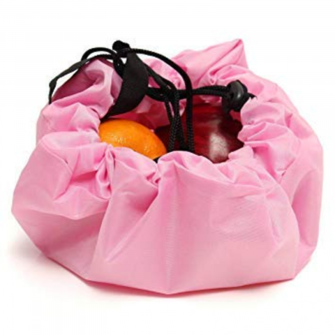 Organizator Jucarii HASEPE, Covoras de Joaca Rotund 2 in 1 cu Sacosa si Snur Retractabil, Diametru 150 cm, Depozitare Rapida, Portabil, Multifunctional, Roz, Poliester Rezistent [2]