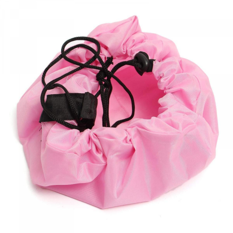 Organizator Jucarii HASEPE, Covoras de Joaca Rotund 2 in 1 cu Sacosa si Snur Retractabil, Diametru 150 cm, Depozitare Rapida, Portabil, Multifunctional, Roz, Poliester Rezistent [4]