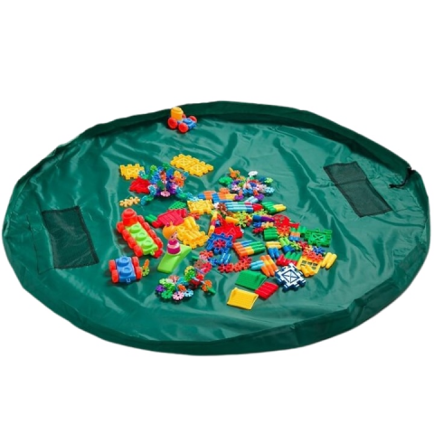 Organizator jucarii HASEPE, snur retractabil pentru inchidere, diametru 150 cm, verde [0]